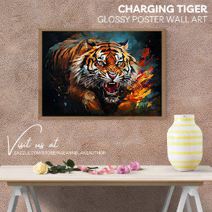 Opladen Tiger Wall Art Glossy Poster Perfect Poster