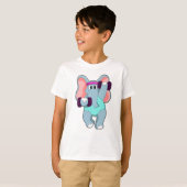 Opleiding in Sterkte met Dumbbells T-shirt (Voorkant volledig)
