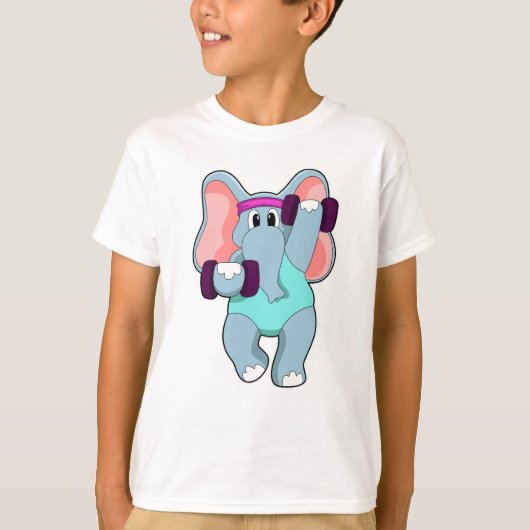 Opleiding in Sterkte met Dumbbells T-shirt (Voorkant)