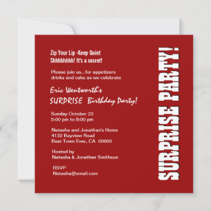 OPLEIDING van de Birthday Party Red en White Sjabl Kaart