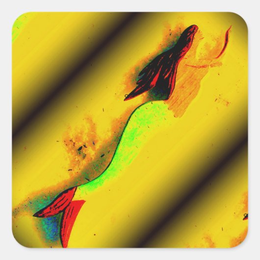 oplopende mermaïde sticker (Voorkant)