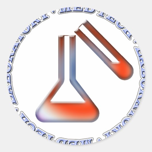 OPLOSSING MED TECH - MEDISCH LABORATORIUM RONDE STICKER (Voorkant)