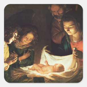 Oplossing van de baby, c.1620 vierkante sticker