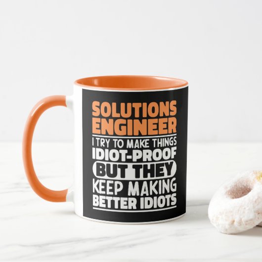 Oplossingen Engineer I Probeer Dingen Grappig Te M Mok (Met donut)