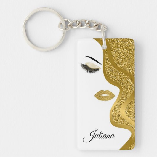 Opmaak met glittereffect sleutelhanger (Voorkant)