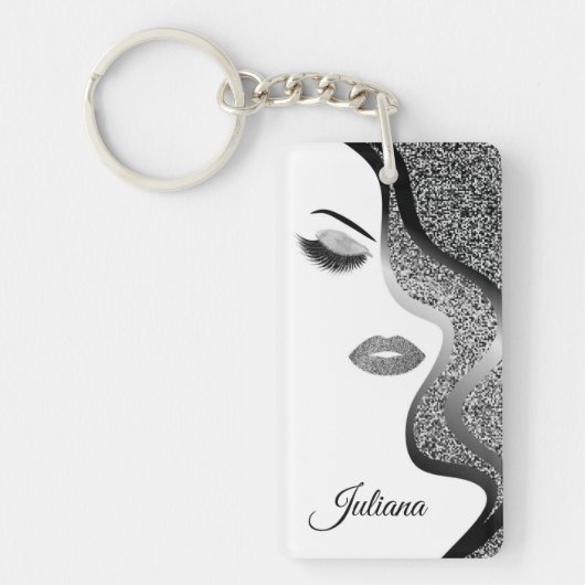 Opmaak met glittereffect sleutelhanger (Voorkant)