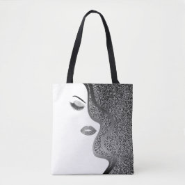 Opmaak met glittereffect tote bag