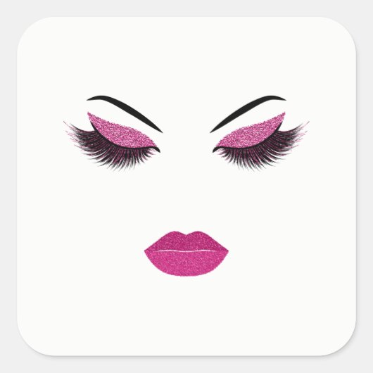 Opmaak met glittereffect vierkante sticker (Voorkant)