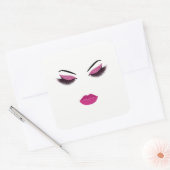 Opmaak met glittereffect vierkante sticker (Envelop)