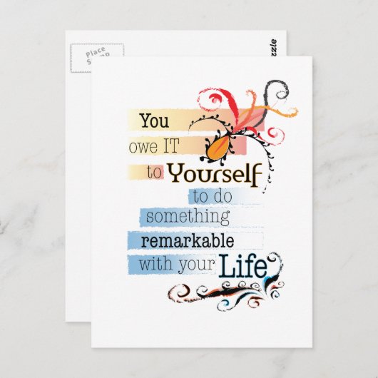 Opmerkelijk LIFE Inspirerend, geïllustreerd citaat Briefkaart (Voorkant / Achterkant)