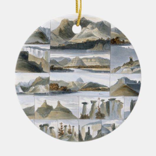 Opmerkelijke heuvels op de Upper Missouri, bord 35 Keramisch Ornament (Voorkant)