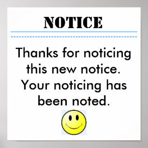 OPMERKING, Bedankt voor het opmerken van dit nieuw Poster