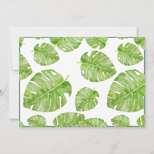 Opmerking: elegante platte, moderne botanische bla bedankkaart (Achterkant)