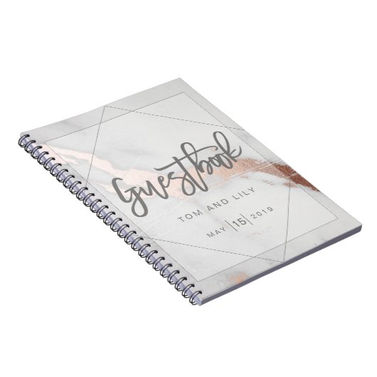 OPMERKING EN METALLIC WEDDING GUESTBOOK NOTEPAD NOTITIEBOEK (Rechterzijde)