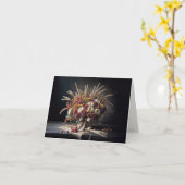 Opmerking Kaart Herfst Tarwe Stalks en Mum Bouquet (Gele Bloem)