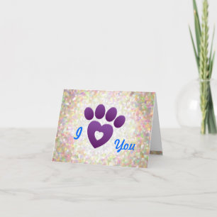 Opmerking Kaart - Ik hou van je, gewoon Be-Paws