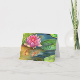 Opmerking Kaart - Lotus Flower en Goudvis