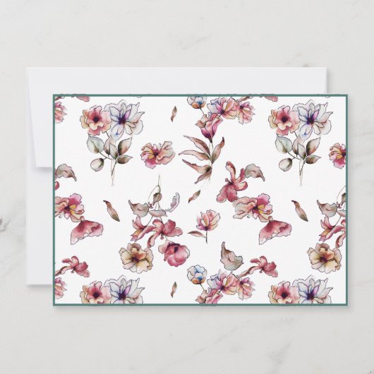 Opmerking Kaarten Flatant Matig Botanisch Roze (Achterkant)