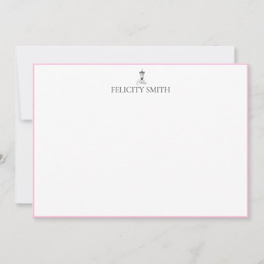 Opmerking: legant Flat Modern Botanisch Patroon Bedankkaart (Voorkant)