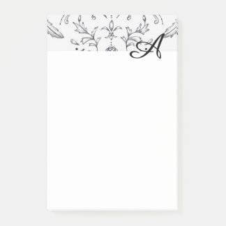 Opmerking: legant Initiaal Damask 4 x 6 Post-it® Notes