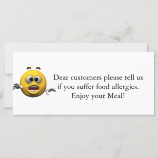 Opmerking over restaurant-allergie