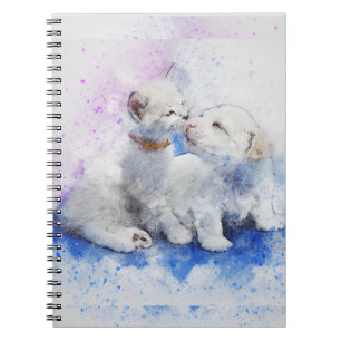 Opmerking over schattige puppy en Kitten Kiss Pain Notitieboek