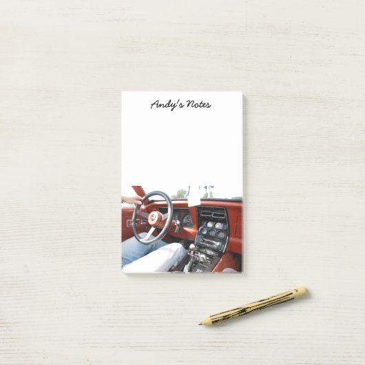 Opmerking Pad met 1981 Corvette Car Interior Post-it® Notes (Op bureau)