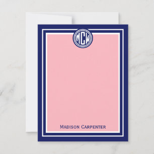 Opmerking Roze Marine Blauw Ingelijste Preppy Vine