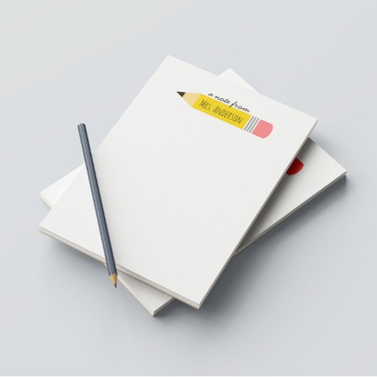Opmerking uit het leerkracht-potloodgeschenk post-it® notes