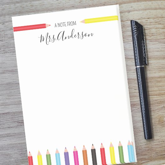 Opmerking van de Teacher Rainbow Pencils Post-it® Notes