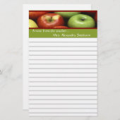 Opmerking van leraar gepersonaliseerde Apple Stati Briefpapier (Voorkant / Achterkant)