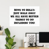 Opmerking voor Bully: gewoon weglopen - tegen Bull Poster (Thuiskantoor)