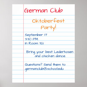 Opmerking voor Giant Note Paper Colored Notice Mem Poster