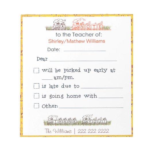 Opmerking voor het Notitieblok van de leraar (Voorkant)