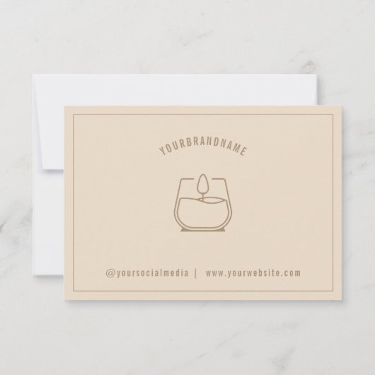 Opmerking voor Neutrale Beige Kandle Love Insert N Bedankkaart (Achterkant)