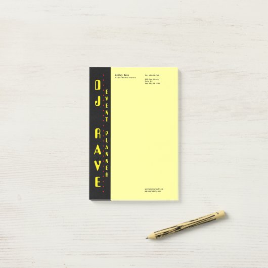 Opmerkingen bij DJ Event Planner Post-it® Notes (Op bureau)