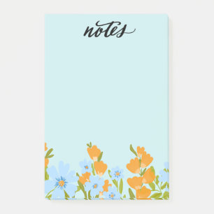 Opmerkingen over blauwe en gele bloemen post-it® notes