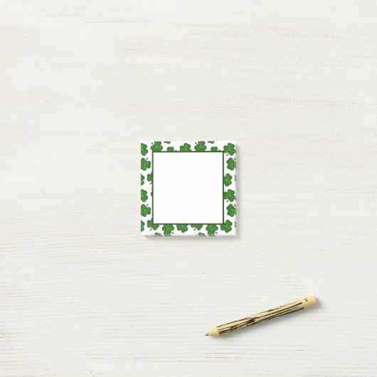Opmerkingen over getextureerde Shamrocks Post-it® Notes (Op bureau)
