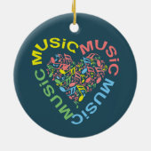 Opmerkingen over muziekteksthart keramisch ornament (Achterkant)