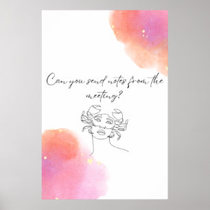 Opmerkingen Sarcastic Funny Monster Peach & Pink v Poster