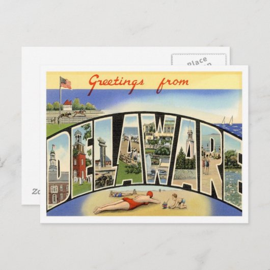 Opmerkingen van Delaware Briefkaart (Voorkant / Achterkant)