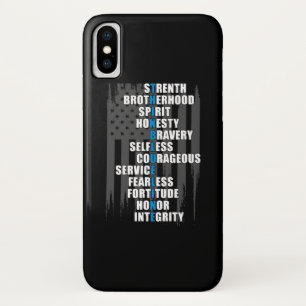 Opname blauwe lijn van de politie van de wetshandh iPhone x hoesje