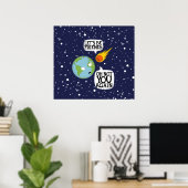 Opnieuw asteroïden (gemiddeld poster) poster (Thuiskantoor)