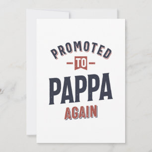 Opnieuw gepromoot naar Pappa   vader opa Bedankkaart