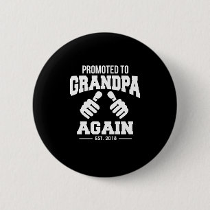 Opnieuw gepromoveerd naar opa grappig ronde button 5,7 cm