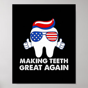 Opnieuw Grote Tanden Grappige Tanden Trump Haar Ma Poster
