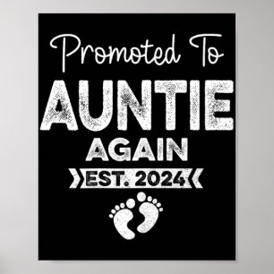 Opnieuw naar Tante Est 2024 Zwangerschapsaankondig Poster