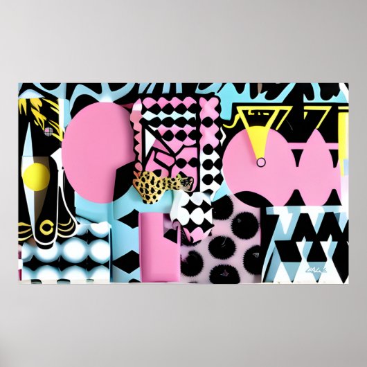 Opnieuw uitgelijnd in Memphis Design Poster (Voorkant)
