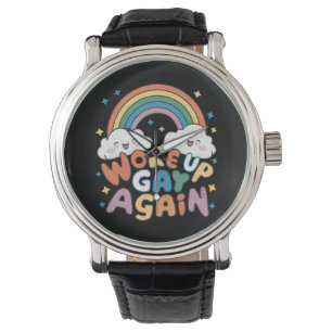 Opnieuw wakker Gay LGBT Pride Maand Groovy Horloge