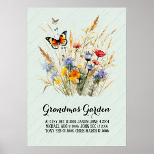 Opofferige oma tuin kleinkinderen poster